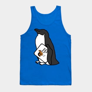 Cute Penguin with Thanksgiving Turkey Greetings Tank Top